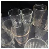 Clear Glass Tumblers & Cups (Lot of 30)