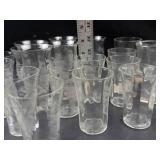 Clear Glass Tumblers & Cups (Lot of 30)