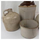 Vintage Stoneware Pottery Vessel Set (4 Pieces)