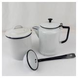 Vintage White Enamelware Kitchen Set