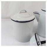 Vintage White Enamelware Kitchen Set