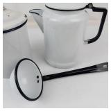 Vintage White Enamelware Kitchen Set