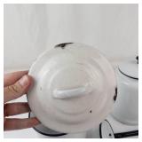 Vintage White Enamelware Kitchen Set