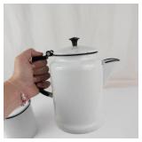 Vintage White Enamelware Kitchen Set