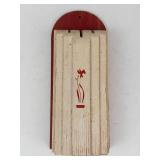 Vintage Wooden Knife Holder With Floral Front Panel