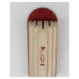 Vintage Wooden Knife Holder With Floral Front Panel