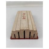 Vintage Wooden Knife Holder With Floral Front Panel