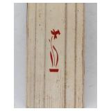 Vintage Wooden Knife Holder With Floral Front Panel