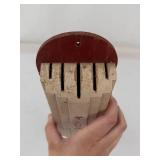 Vintage Wooden Knife Holder With Floral Front Panel