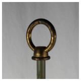 Vintage Student Lamp With Green Painted Body & Brass Accents