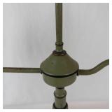 Vintage Student Lamp With Green Painted Body & Brass Accents