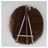 Vintage Mid-Century Wall Mirror With Metal Stand