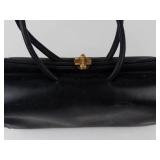 Vintage Talon Black Structured Kiss-Lock Handbag