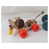 Vintage Fisher-Price Little Snoopy Pull Toy & Wooden Horse Pull Toy (Lot of 2)