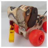 Vintage Fisher-Price Little Snoopy Pull Toy & Wooden Horse Pull Toy (Lot of 2)