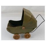 Vintage Fibro Toy Miniature Doll Carriage
