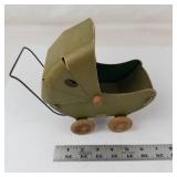 Vintage Fibro Toy Miniature Doll Carriage