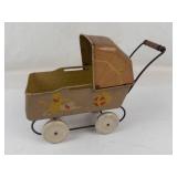 Vintage Wyandotte Tin Litho Doll Carriage Cat Illustrations