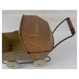 Vintage Wyandotte Tin Litho Doll Carriage Cat Illustrations