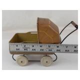 Vintage Wyandotte Tin Litho Doll Carriage Cat Illustrations