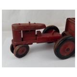 Vintage Wooden Farm Tractor & Wagon Toy