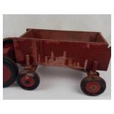 Vintage Wooden Farm Tractor & Wagon Toy