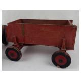 Vintage Wooden Farm Tractor & Wagon Toy