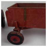Vintage Wooden Farm Tractor & Wagon Toy