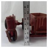 Vintage Wooden Farm Tractor & Wagon Toy