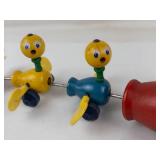 Vintage Fisher-Price Mama Duck & Ducklings Wooden Pull Toy (Lot of 4)