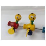 Vintage Fisher-Price Mama Duck & Ducklings Wooden Pull Toy (Lot of 4)