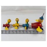Vintage Fisher-Price Mama Duck & Ducklings Wooden Pull Toy (Lot of 4)