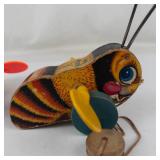 Vintage Fisher-Price Buzzy Bee & Queen Buzzy Bee Pull Toys (Lot of 2)