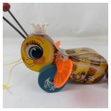 Vintage Fisher-Price Buzzy Bee & Queen Buzzy Bee Pull Toys (Lot of 2)