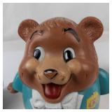 Vintage Fisher-Price Chubby Cub 164 Bear Toy, Fish Rattle & Broken Top Mixed Lot