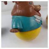 Vintage Fisher-Price Chubby Cub 164 Bear Toy, Fish Rattle & Broken Top Mixed Lot