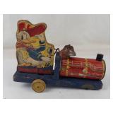 Vintage Fisher-Price Donald Duck Choo-Choo Pull Toy Model 450