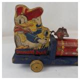 Vintage Fisher-Price Donald Duck Choo-Choo Pull Toy Model 450