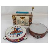Vintage Fisher-Price 1966 Tv-radio & Tambourines Mixed Lot