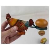 Vintage Tin Litho Mechanical Chicken Toy Set (Lot of 2)