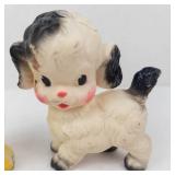 Vintage 1950s Sanitoy Lion & Sun Rubber Puppy Squeak Toys