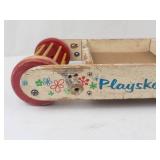 Vintage Playskool Wooden Walker Wagon Infant Toy