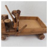 Antique Handmade Folk Art Wooden Dump Truck Toy