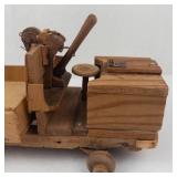 Antique Handmade Folk Art Wooden Dump Truck Toy
