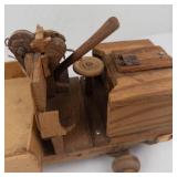 Antique Handmade Folk Art Wooden Dump Truck Toy