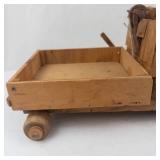 Antique Handmade Folk Art Wooden Dump Truck Toy