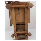 Antique Handmade Folk Art Wooden Dump Truck Toy