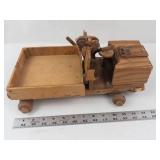 Antique Handmade Folk Art Wooden Dump Truck Toy