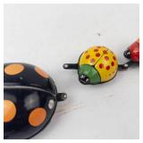 Vintage Tps Japan Tin Wind-Up Ladybug Family Toys (Lot of 4)