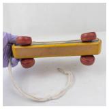 Vintage Holgate Wooden Pull Toy Boat With 4 Peg Sailors